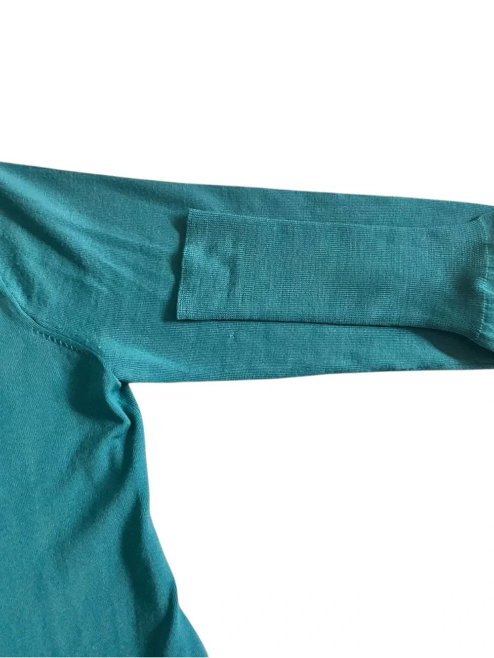 J. Crew VNTG 100% Merino Wool 2010 Teal V-Neck Button Cardigan Sweater